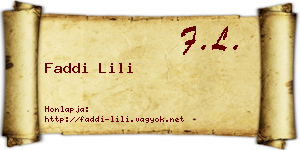 Faddi Lili névjegykártya