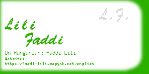 lili faddi business card